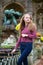 Young girl in a Parisian park