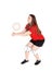 Young girl playing volley ball