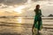 Young girl posses at Ao Nang Beach, Krabi, Thailand