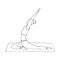 A young girl practices Hatha yoga. Indian culture. Gymnastics, healthy lifestyle. Doodle style. Black and white vector