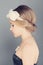 Young Girl. Profile. Blonde Hair with Bohemian Boho Chic Hair