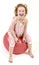 Young girl on a space hopper