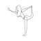 A young girl in sportswear is doing splits or stretching. on white illustration