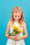 Young girl with sunflower