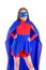 Young girl in superhero costume