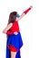 Young girl in superhero costume