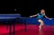 Young girl table tennis player