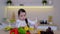 Young Girl Vlogger Making Social Media Video About Cooking For Internet At Home
