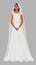 A young girl in a wedding dress. Isolated Bride in white with a veil. Cute vector cartoon illustration