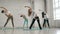 Young Girls Doing Yoga, Group of People In a Stretching Class, Healthy Lifestyle