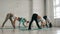 Young Girls Doing Yoga, Group of People In a Stretching Class, Healthy Lifestyle