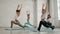 Young Girls Doing Yoga, Group of People In a Stretching Class, Healthy Lifestyle