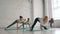 Young Girls Doing Yoga, Group of People In a Stretching Class, Healthy Lifestyle