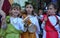 Young girls dressed as Roman