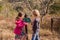 Young Girls Exploring Wilderness Reserve