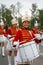 Young girls majorettes drummers