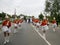 Young girls majorettes drummers