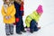 Young girls playing curling