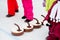 Young girls playing curling