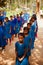 Young girls standing in an assembly unique photo