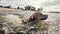 Young Golden Retriever Dog Swimming In The Water