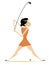 Young golfer woman on the golf course illustration