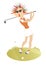 Young golfer woman on the golf course illustration