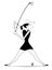 Young golfer woman plays golf illustration