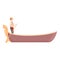 Young gondolier icon cartoon vector. Venice gondola