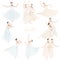 Young graceful female ballet dancers, creative collage