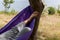 Young guy resting in a hammock in nature