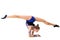 Young gymnast on a white background.