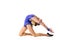 Young gymnast on a white background.