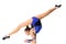 Young gymnast on a white background.