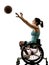 Young handicapped basket ball player woman wheelchair sport iso