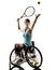 Young handicapped tennis player woman welchair sport isolated si