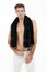 Young handsome model with black towel around neck