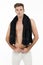 Young handsome model with black towel around neck