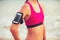 Young Healthy Fitness Woman with Smart Phone