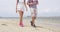 Young Hiking Couple Walking On Shore At Shipwreck Beach on Lanai Hawaii