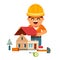 Young house builder in hardhat building home