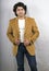 Young indian male model wearing khaki blazer