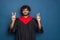 Young indian Male Student Holding Graduation Certificate Exciting Expression