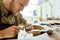 Young Jeweler Making Ring Closeup