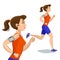 Young jogging woman, loss weight cardio training