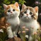 Young kittens. Cute funny cats at home. generative AI