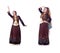 The young lady dancing traditional azeri dance