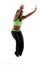 Young latin female black exercising