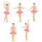 Young little ballerina dancing set.