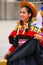 Young local woman performing suring Festival of the Virgin de la